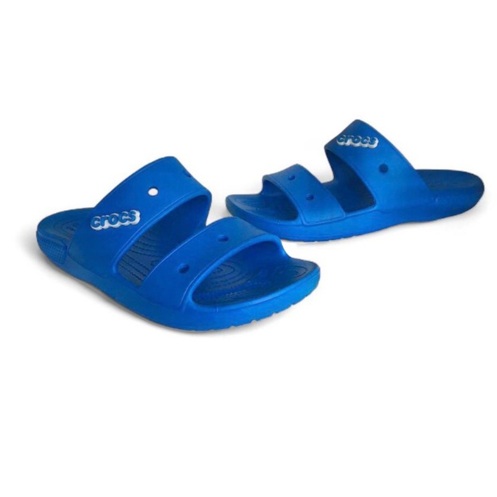 CROCS Unisex Royal Blue Dual-Strap Slide Sandals With Charms W11 M9